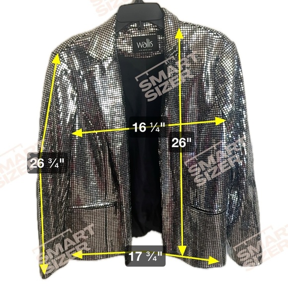Wallis Silver Mirror Sequin Blazer size 16 - Picture 6 of 10